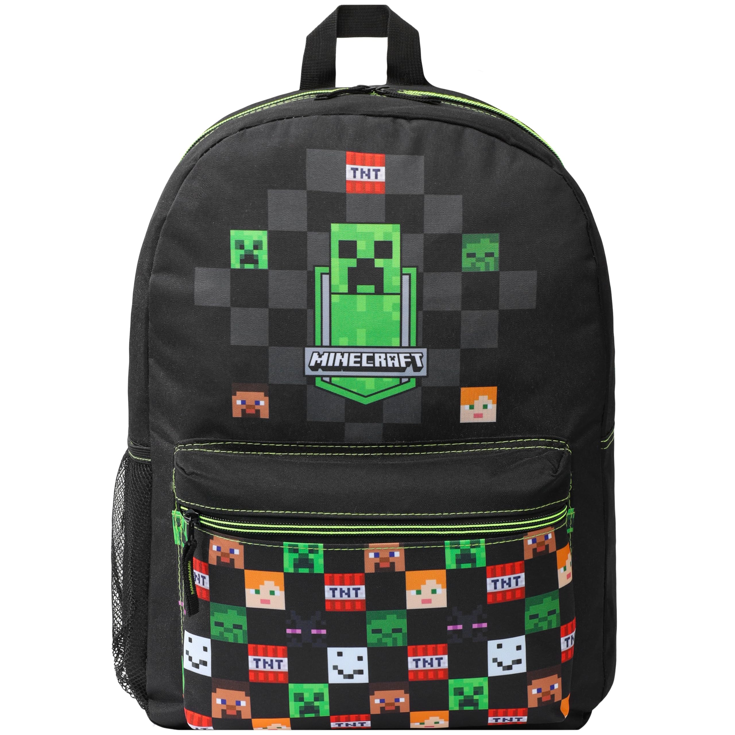 Minecraft Backpack for Boys Kids Teens Adjustable Straps Front Pocket Daypack Backpacks for Sports Gym School Gamer Gifts (Blue)