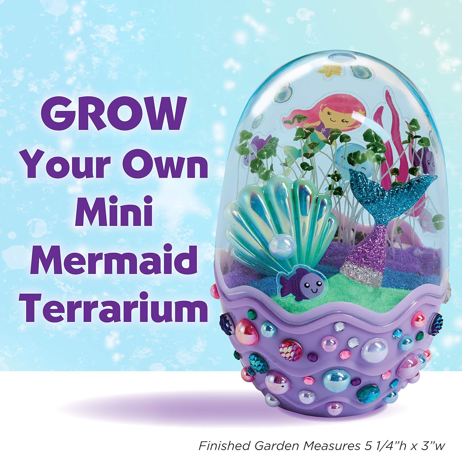 Creativity for Kids Mini Garden: Mermaid Terrarium Kit - Mermaid Gifts for Girls, Crafts and Toys, Holiday Stocking Stuffers for Kids (Ages 6+)
