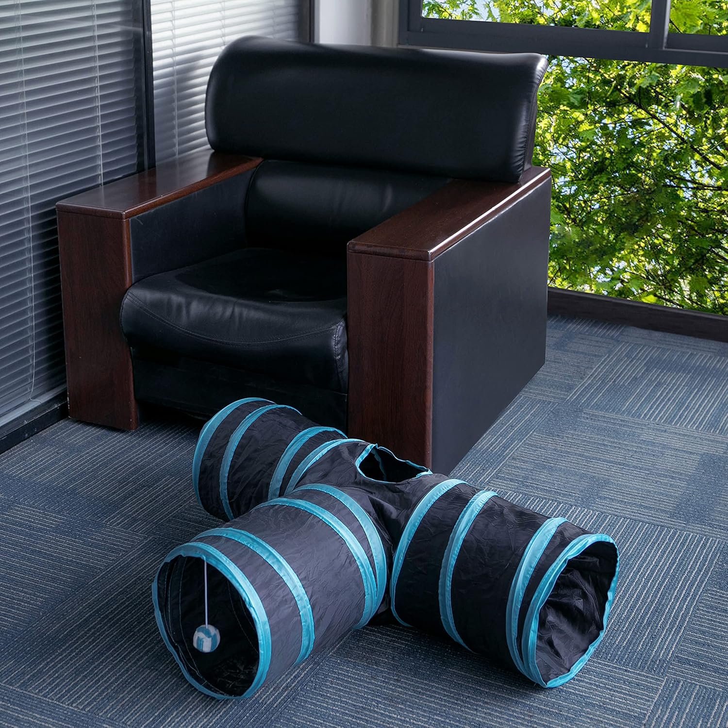 Cat Tunnel, Collapsible Tube with 1 Play Ball Kitty Toys, 3 Ways Cat Tunnels for Indoor Cats, Puppy, Kitty, Kitten, Rabbit