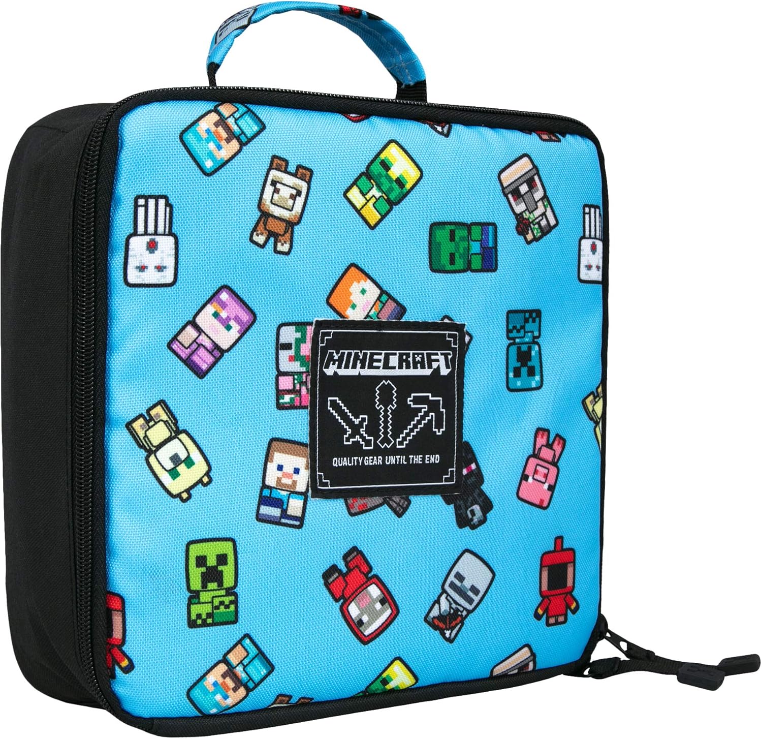 JINX Minecraft Bobble Mobs Insulated Kids School Lunch Box, Blue, 8.5"x 4"
