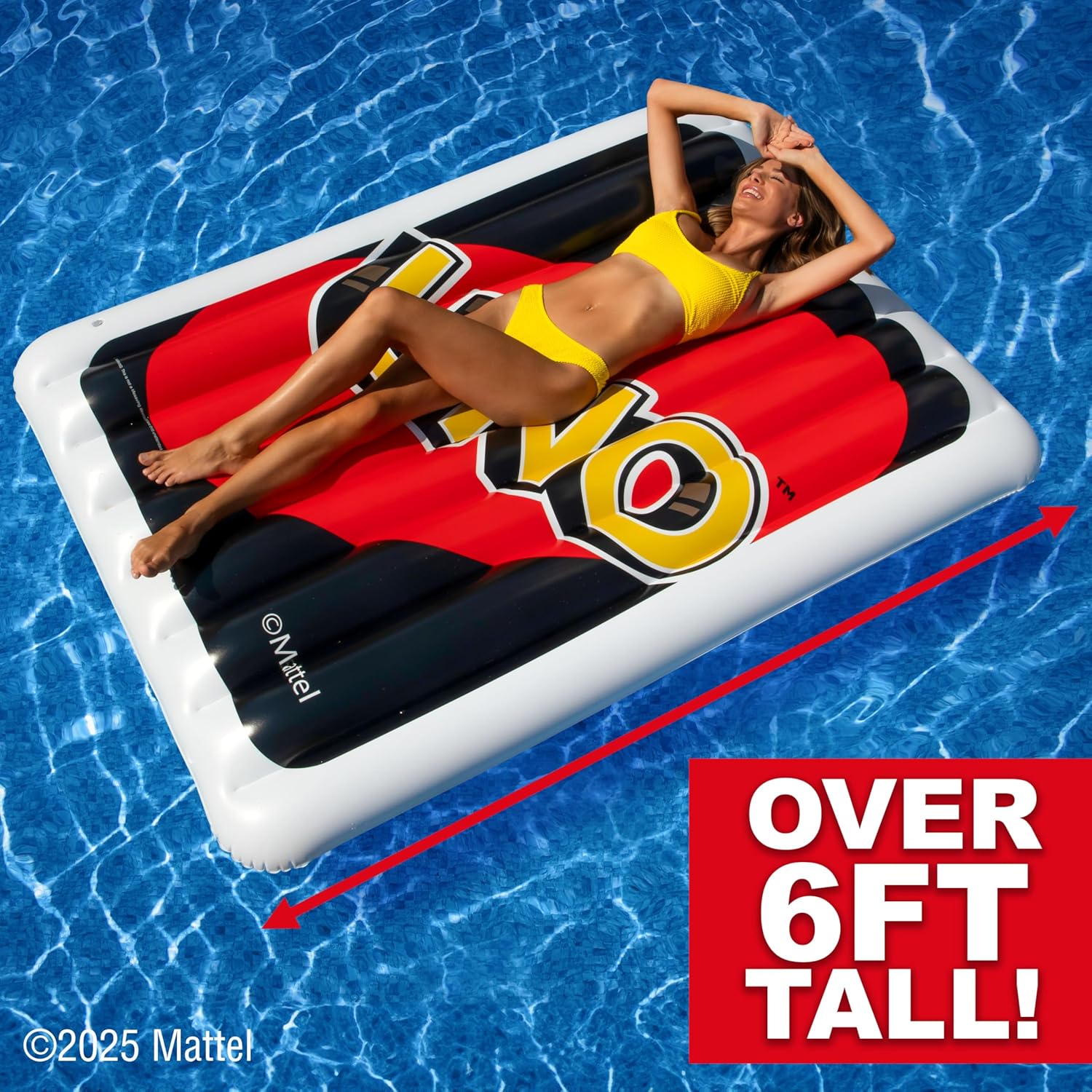 Uno™ Pool Float – Giant Inflatable Reverse Card, Floatie for Pool, Beach & Lake, Durable Vinyl Raft, 6 Feet Tall, Perfect for Lounging & Summer Fun