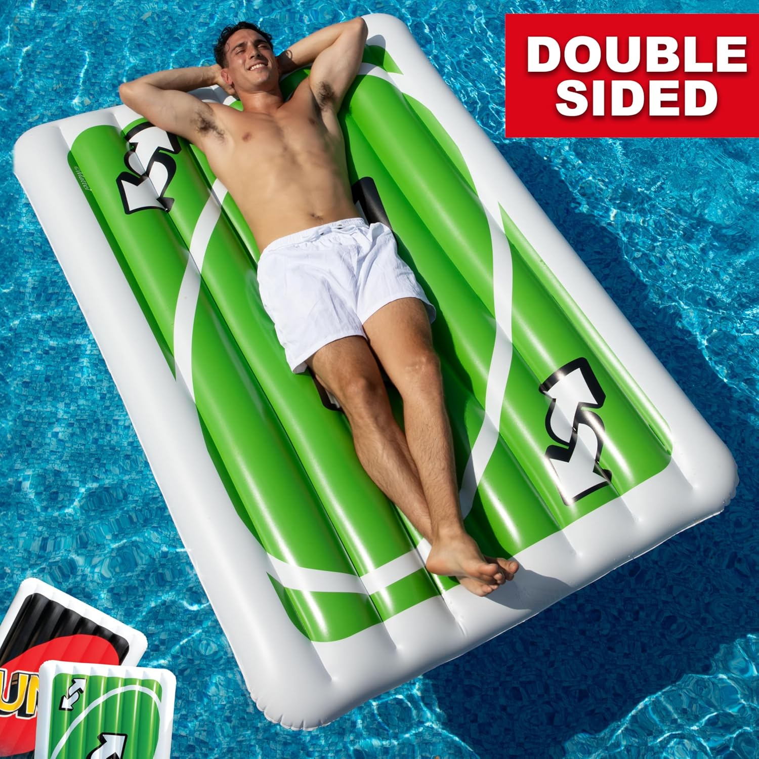 Uno™ Pool Float – Giant Inflatable Reverse Card, Floatie for Pool, Beach & Lake, Durable Vinyl Raft, 6 Feet Tall, Perfect for Lounging & Summer Fun