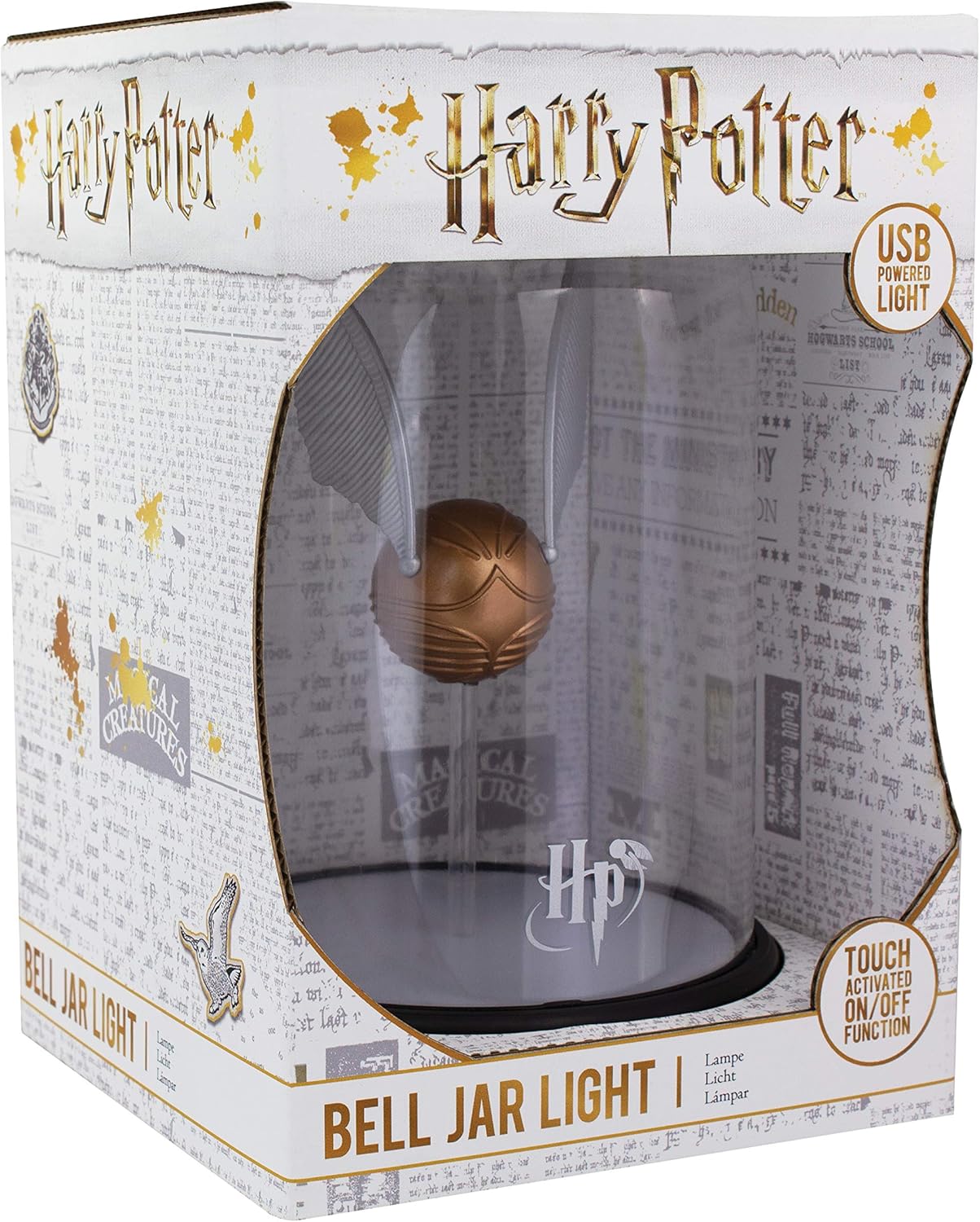 Harry Potter Levitating Golden Snitch Light, Touch Activated Desk Lamp Accessories, Officially Licensed Harry Potter Decor Gifts & Collectibles