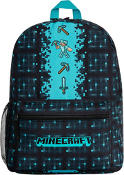 Minecraft Backpack for Boys Kids Teens Adjustable Straps Front Pocket Daypack Backpacks for Sports Gym School Gamer Gifts (Blue)