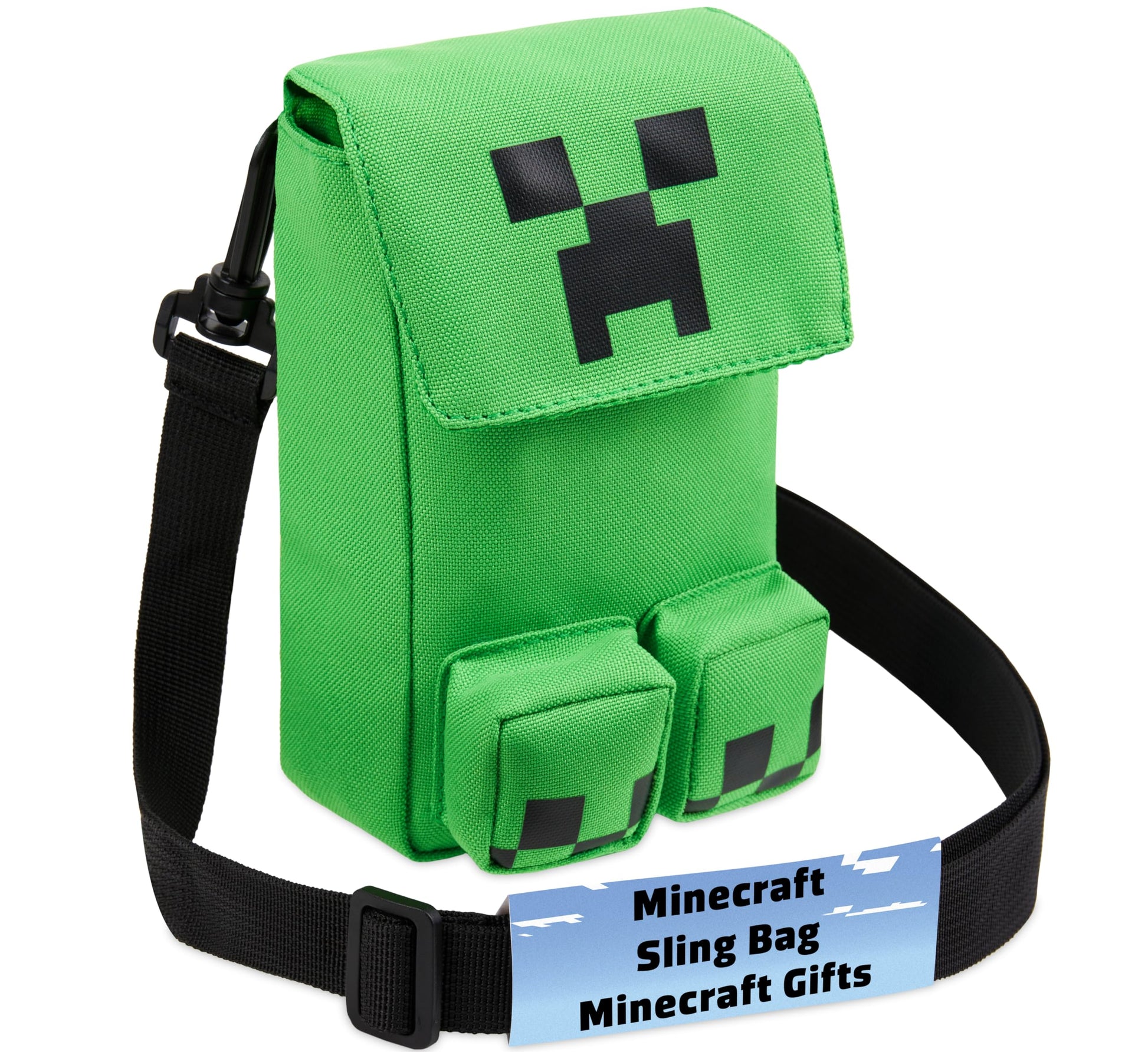Minecraft Creeper Crossbody Bag for Boys, Phone Pouch or Mini Messenger Set, Shoulder Bag for Travel, School, Gifts for Boys