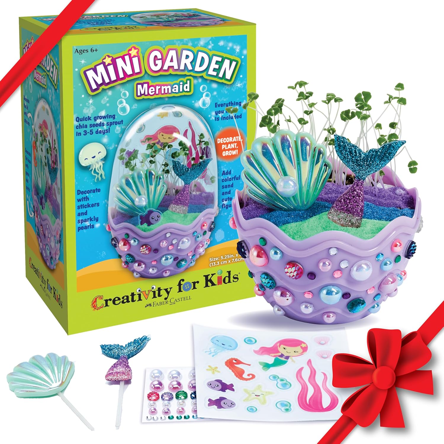 Creativity for Kids Mini Garden: Mermaid Terrarium Kit - Mermaid Gifts for Girls, Crafts and Toys, Holiday Stocking Stuffers for Kids (Ages 6+)