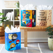 Hallmark 13" Large Harry Potter Gift Bag Bundle (3 Bags: Hogwarts Crest, Marauder's Map, Harry, Ron & Hermione) for Birthdays, Kids Parties, Christmas