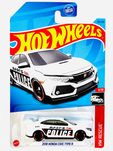 Hot Wheels 2022 HW Rescue 2018 Honda Civic Type R Police -