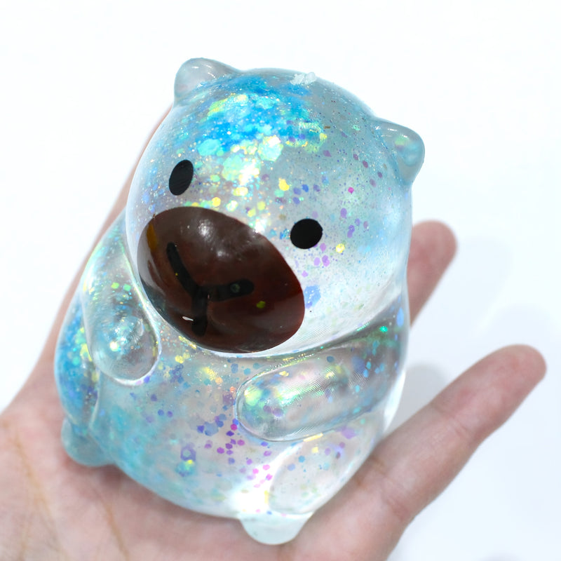Juguete de Goma Squishy Capibara Azul