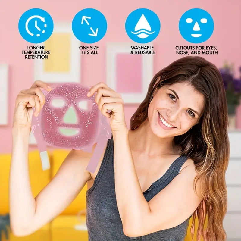 Máscara Facial de Hielo en Gel Reutilizable