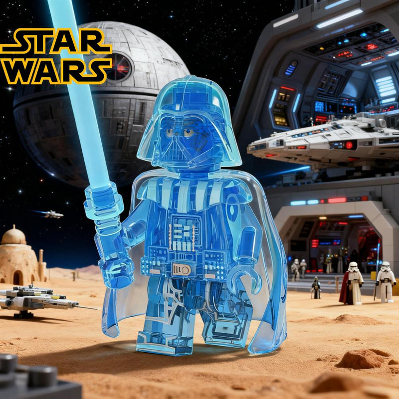 Figura coleccionable de Darth Vader en acrílico transparente que captura la icónica silueta del personaje.