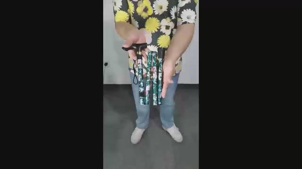 Load video: Bastón floral plegable